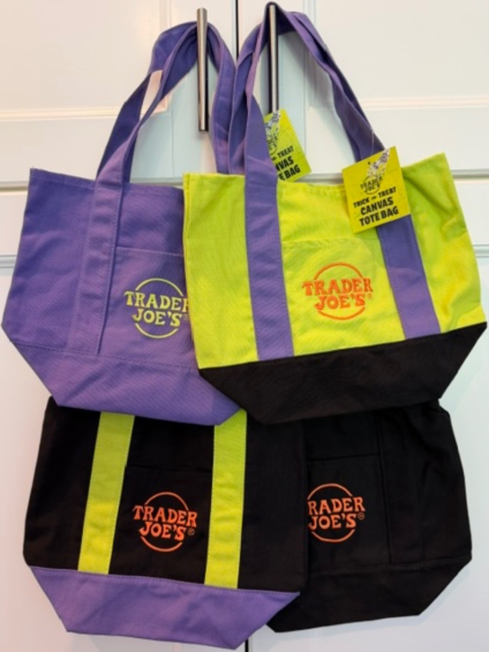 Trader Joe's Halloween 2026 Canvas Mini Totes (Set of 4) - Ltd. Ed. - NEW w/tags